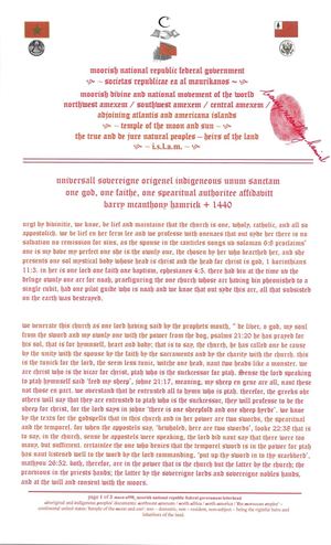 Article III Consul Court+universall Sovereigne Origenel Indigeneous Unum Sanctam And Poste Master Generalls For Sovereigne Endigenous Anciente Moorishe Affidavitts From Justice Barry Mcanthony Hamrick En Capitis Diminutio Nollo Nunc Pro Tunc
