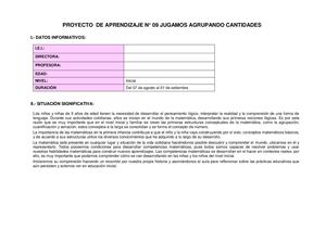 5 Años Proyecto De Aprendizaje N°09