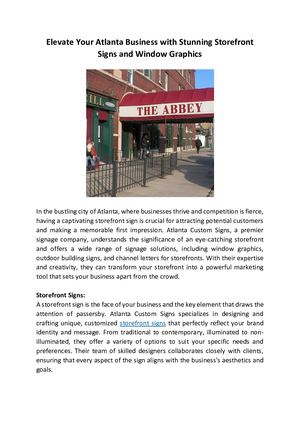 Storefront Signs Atlanta Calaméo - Elevate Your Atlanta Business With Stunning Storefront Signs ...