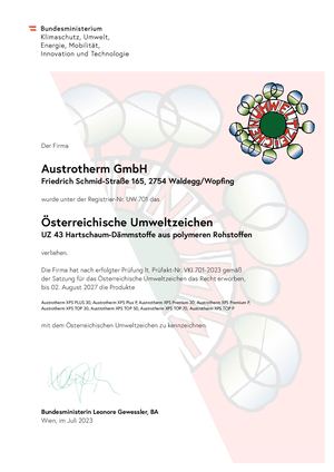 Austrotherm XPS Umweltzeichen