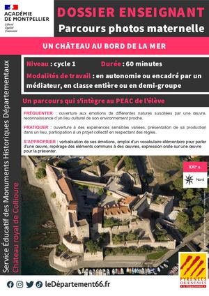Cycle 1 - Dossier enseignant - Parcours photo
