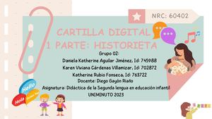 Cartilla Digital 1 Parte: Historieta sobre los procesos de formación y estructuras básicas de la Lengua Materna y Segunda Lengua