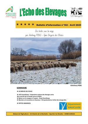 Vaucluse : L'écho des élevages n°102 - avril 2023