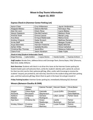 Move In Day Teams Info 2023