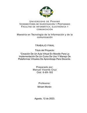 Documentos Elaborados Para El Proyecto