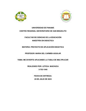 Tabla De Multiplicación Leticia