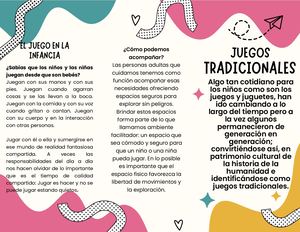 Folleto Tríptico Educativo- Juegos Tradicionales