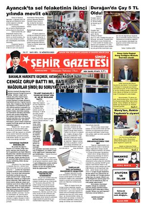 ŞEHİR GAZETESİ 12 AĞUSTOS 2023
