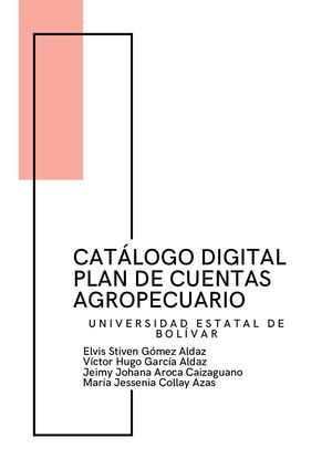 Catálogo digital plan de cuentas agropecuario