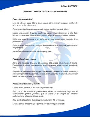 Procedimiento Curar Ollas Rp