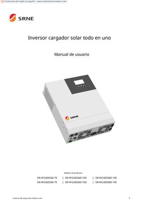 Manual De Usuario Inversor Srne 3000w
