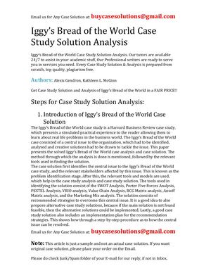 Iggy's Bread Of The World Case Study Solution Analysis