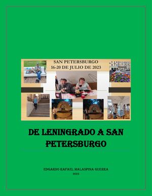 De Leningrado A San Petersburgo Edgardo Rafael Malaspina Guerra