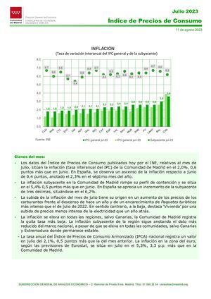 Nota Ipc Julio 2023 Comunidad De Madrid