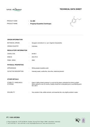 TDS CL-805 Propenyl Guaethol (Vanitrope) Specifications Van Aroma