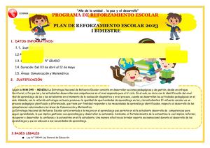 5° Plan De Reforzamiento 5° 2023