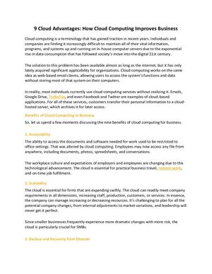 9 Cloud Advantages