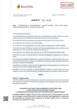 Arrêtés 23 412 à 23 413 Du 17 08 2023
