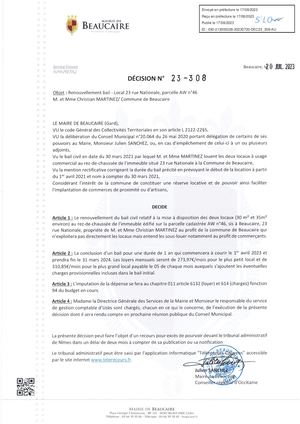 Décisions 23 308 à 23 309 Du 17 08 2023