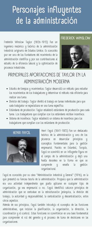 Personajes Influyentes De La Administración