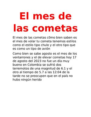 El Mes De Las Cometas