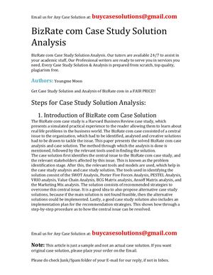 BizRate Com Case Study Solution Analysis