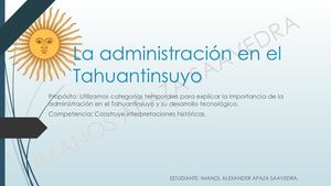 Sesion De Aprendizaje Nª02 La Administración En El Tahuantinsuyo