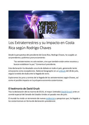 Los Extraterrestres y su Impacto en Costa Rica según Rodrigo Chaves