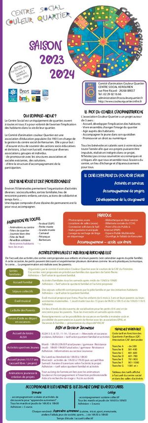 Plaquette Couleur Quartier 2023-2024
