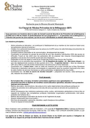 Un Chargé De Mission Prévention De La Délinquanc