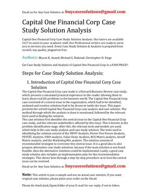 Capital One Financial Corp Case Study Solution Analysis