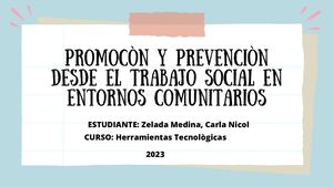 Promocion Y Prevencion En Trabajo Social Desde Entornos Comunitarios