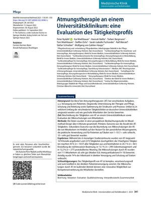 03 Atmungstherapie An Einem Universitätsklinikum Eine Evaluation Des Tätigkeitsprofils