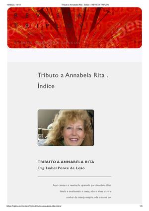 2022 Tributo A Annabela Rita-Revista Triplov-série VIRIDAE