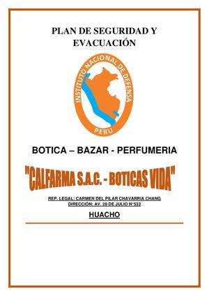 Plan De Seguridad Actualizado Farmacia
