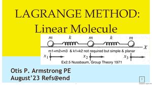 Vibrations of Linear Molecule by Euler LaGrange Method