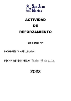 Actividad De Reforzamiento 15 Jul