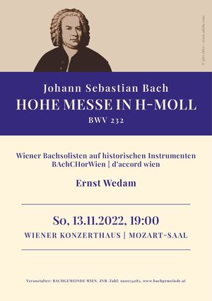 H-Moll Messe, J.S. Bach, Programmheft BAchCHorWien