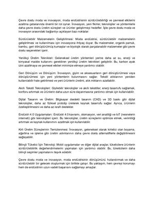 ÇEvre Dostu Moda Ve İNovasyon