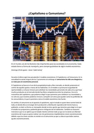 ¿Capitalismo o Comunismo?