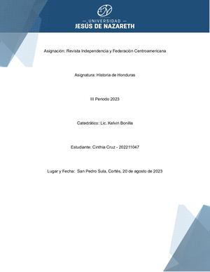 Revista Independencia Y Federación Centroamericana