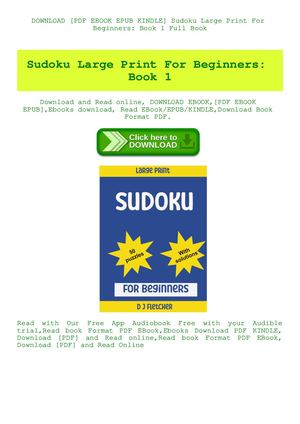 Sudoku Large Print For Beginners Book 1