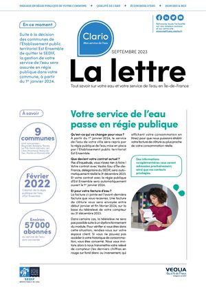 Lettre Clario EPT Est Ensemble - septembre 2023