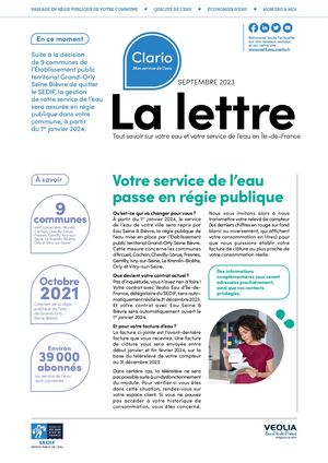 Lettre Clario EPT Grand-Orly Seine Bièvre - septembre 2023