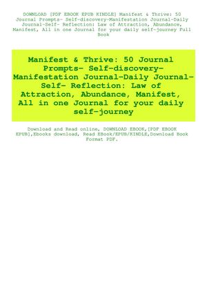 Manifest & Thrive 50 Journal Prompts Self Discovery Manifestation Journal Daily Journal Self Reflection Law Of Attraction Abundance Manifest All In One Journal For Your Daily Self Journey