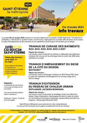 Cité du design 2025 - Info Travaux 01082023