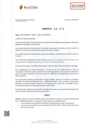 Fichier Parution Des Arrêtés 23 414 à 23 415 Du 21 08 2023