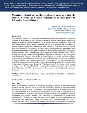 Materiales didácticos: Auxiliares eficaces para aprender de  manera divertida las Ciencias Naturales