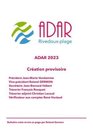 Adar 2023 (Provisoire)
