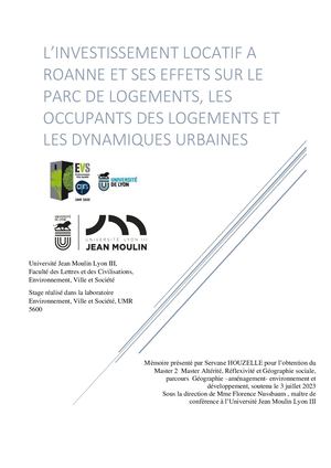 Investissement Locatif Roanne Mémoire Servane Houzelle Aout23